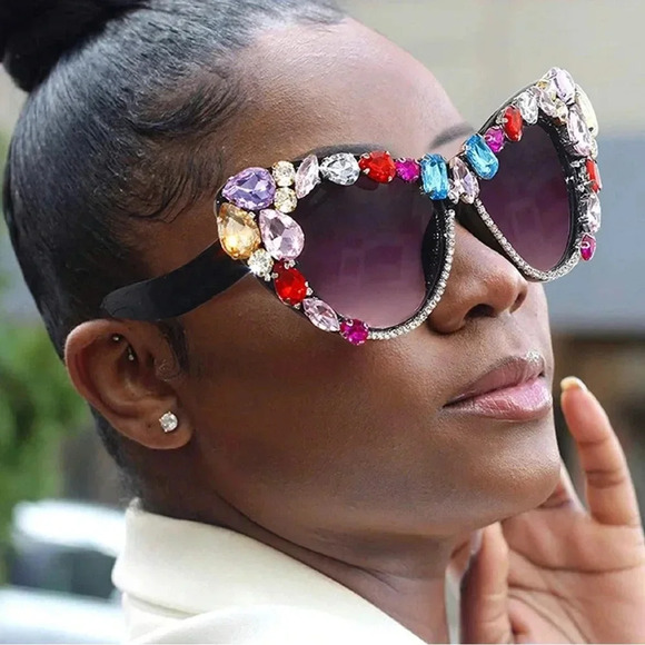 NWT- Rhinestone cute cat glasses ? main image 4
